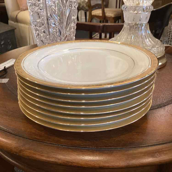 Eight Gold Rim Salad Plates - Noritake