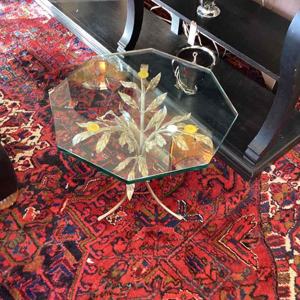 Vintage Hollywood Glass Top Table