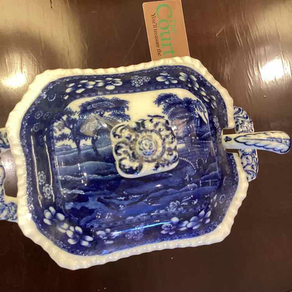 Spode 3 Piece Sauce Dish, Lid, & Ladle