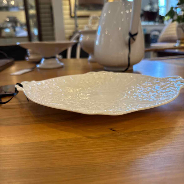 White Belleek Plate