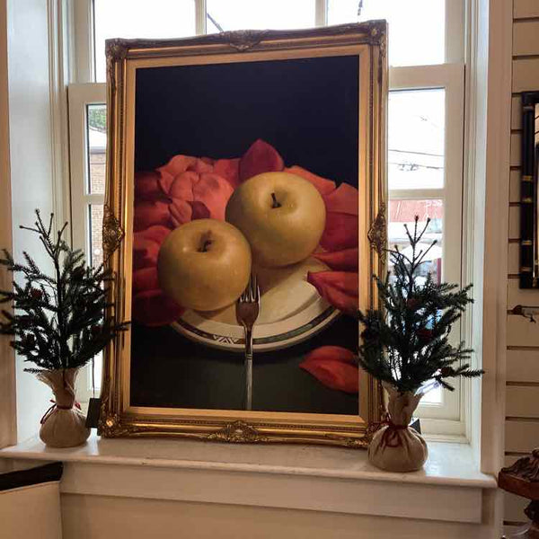 30"x41" Apples And Roses Oil Painting