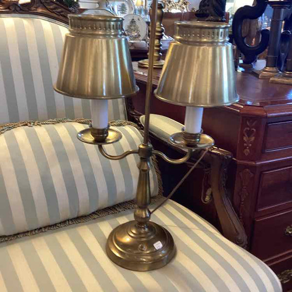 Vintage Brass Double Candlestick Lamp
