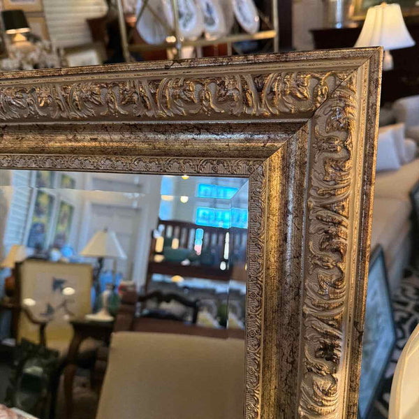 Antique Silver Beveled Mirror