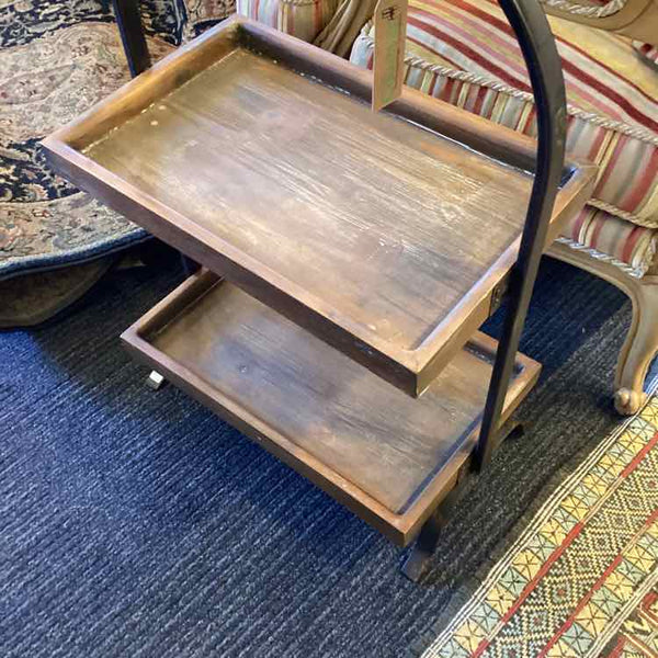 Two Tiered Wood And Iron Tray