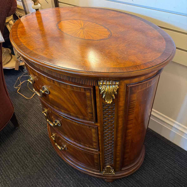 Maitland-Smith Oval Inlay End Table