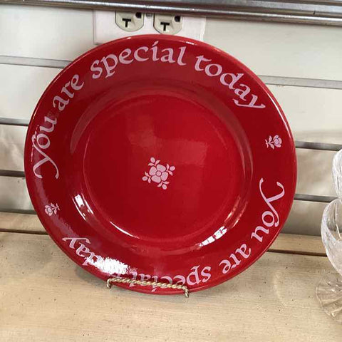 "You Are Special Today" Red Plate