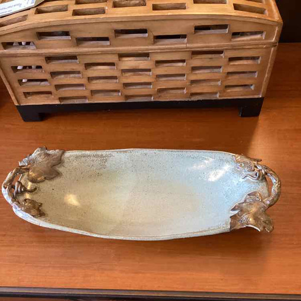 Ceramic Tray With Leaf Handles