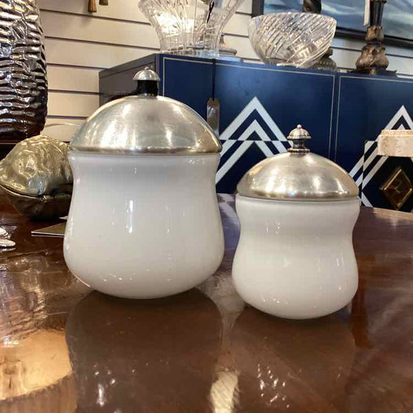 Two White Glass Bowls