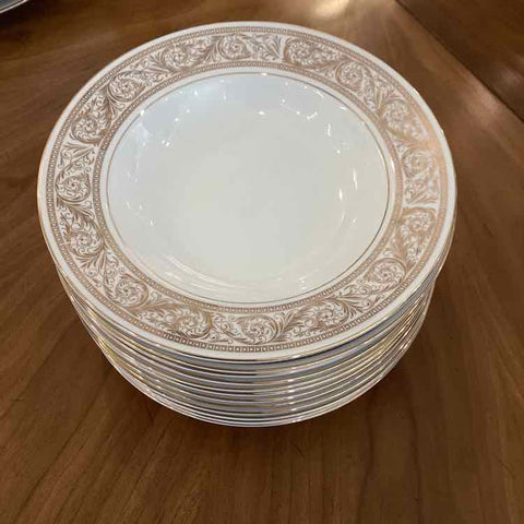 12 Gold Rim Soup Plates