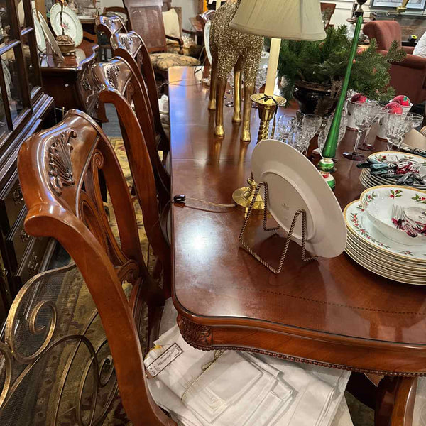 Double Pedestal Dining Table and 6 Chairs