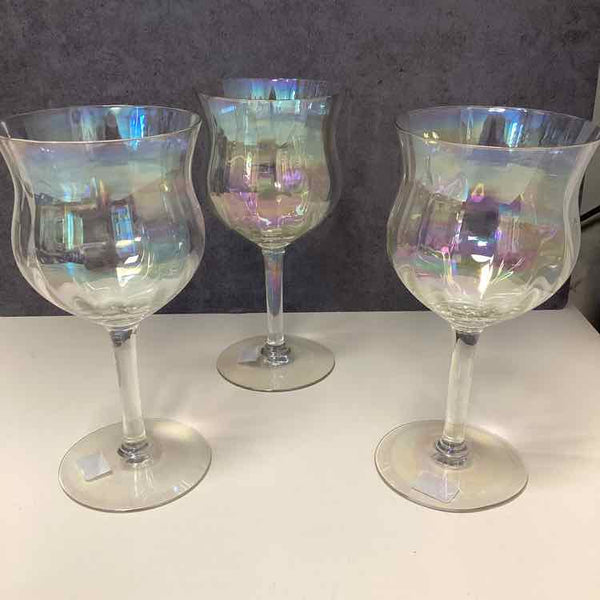 9 Vintage Iridescent Vintage Wine Glasses