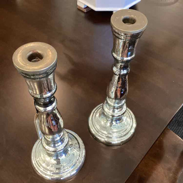 Pair Of Mercury Glass Candlesticks