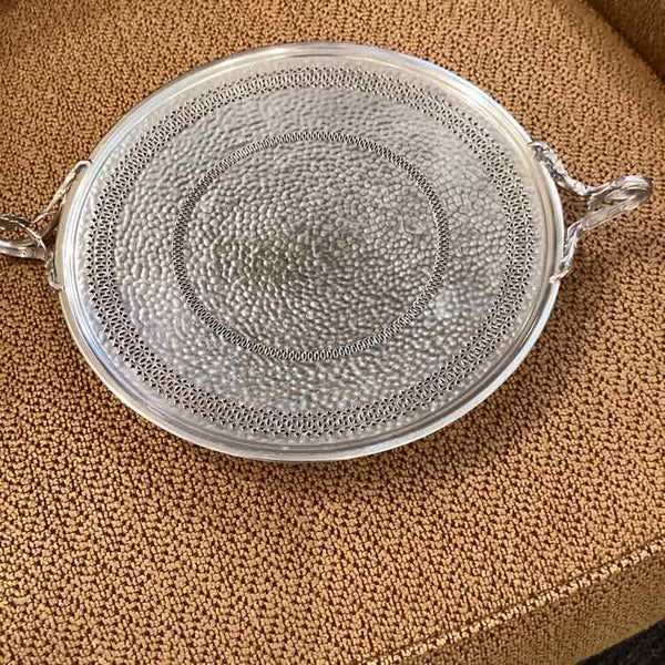 Hammered SLP Round Pedestal Tray