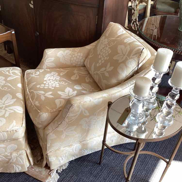 Jessica Charles Chair & Ottoman  -  Ivory