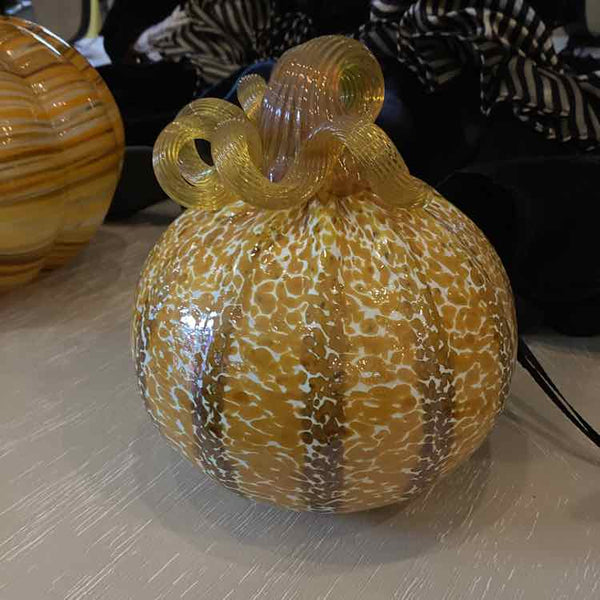 Orange And Amber Glass Pumpkin