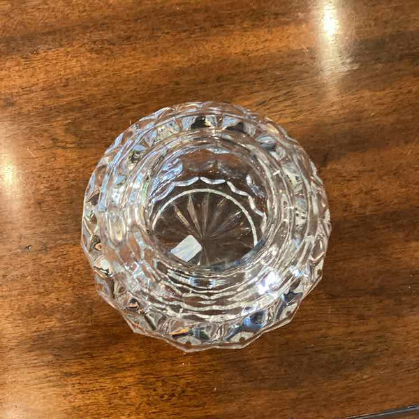 Rose Clear Glass Bowl with Geometric Pattern
