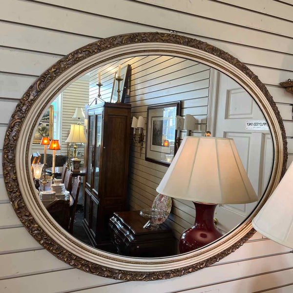 Gold Oval Ornate Mirror