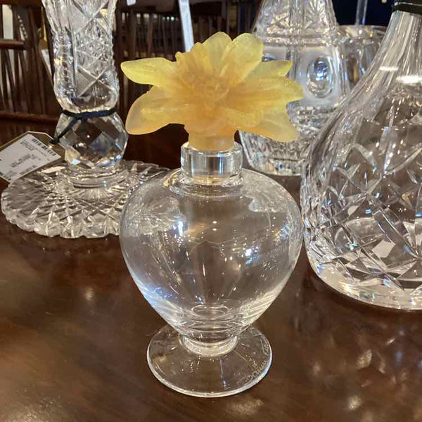 Daum Crystal Perfume Bottle/Yellow Flower