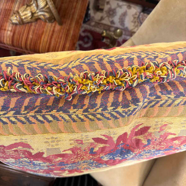 Floral Pillow w/Looped Edge