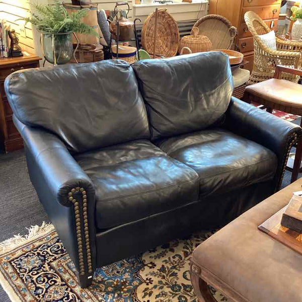 Black Leather Love Seat