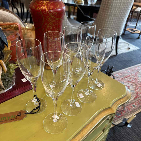 Set of 8  Lenox Crystal Champagne Flutes