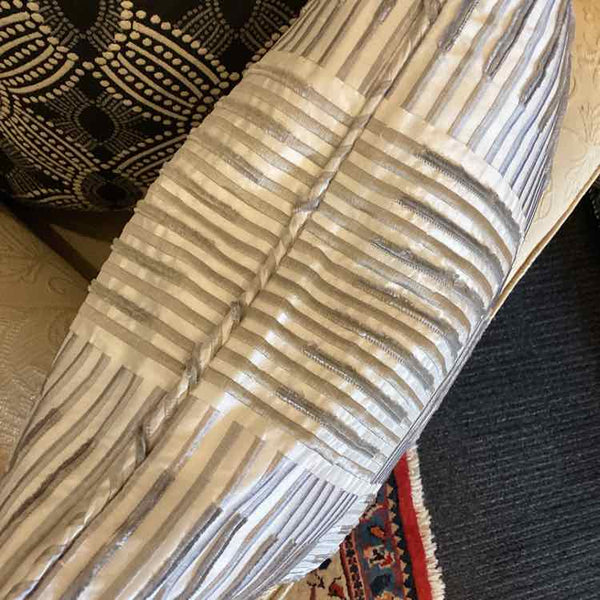Gray & White Striped Pillow