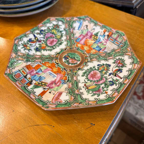 Rose Medallion Octagonal Porcelain Plate