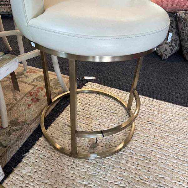 Metal Base Cream Seat Stool