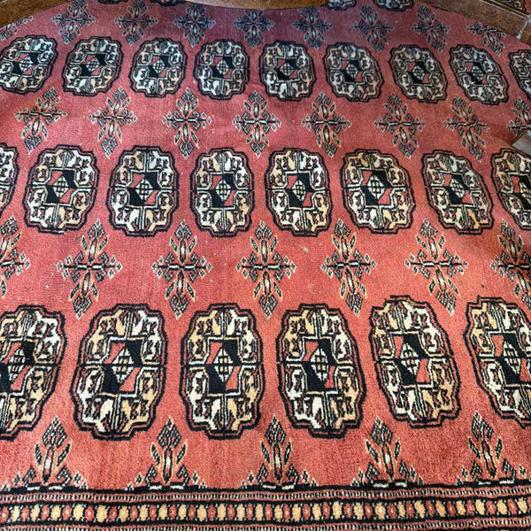 Salmon & Black Bokhara Rug