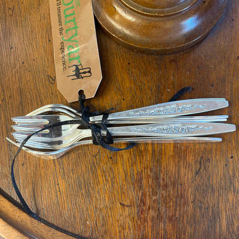 8 SLP Cocktail Forks "Laurel Mist" Intro 1966