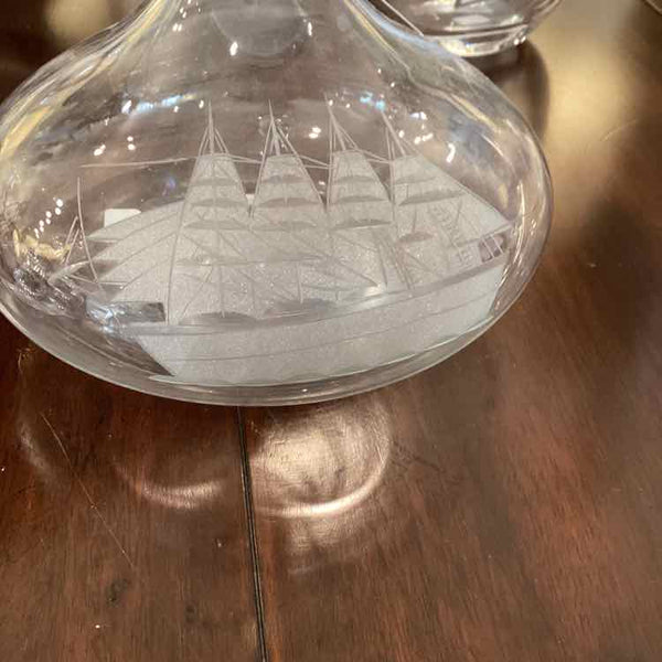 Decanter With Etched Ship