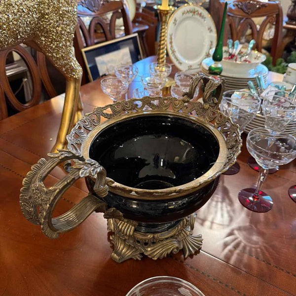 Black & Gold Enameled Bowl
