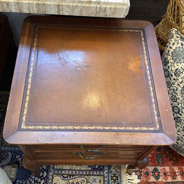 Faux Double Drawer End Table