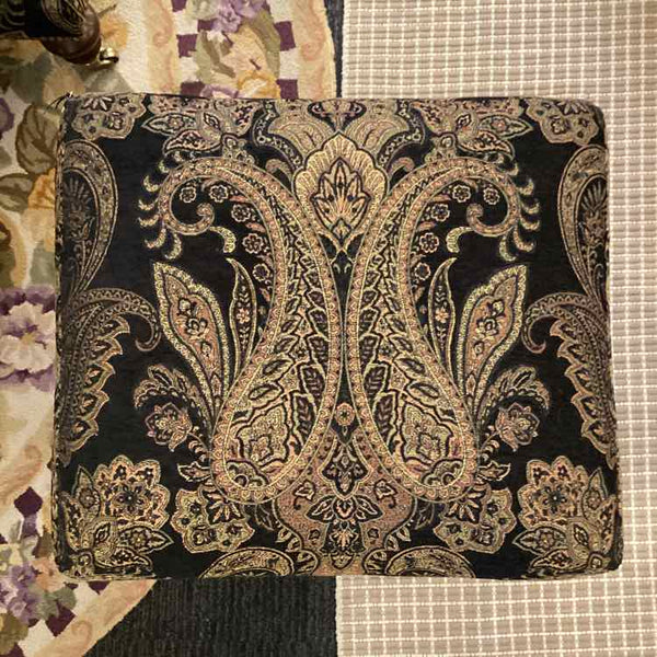 Pearson Black Paisley Ottoman