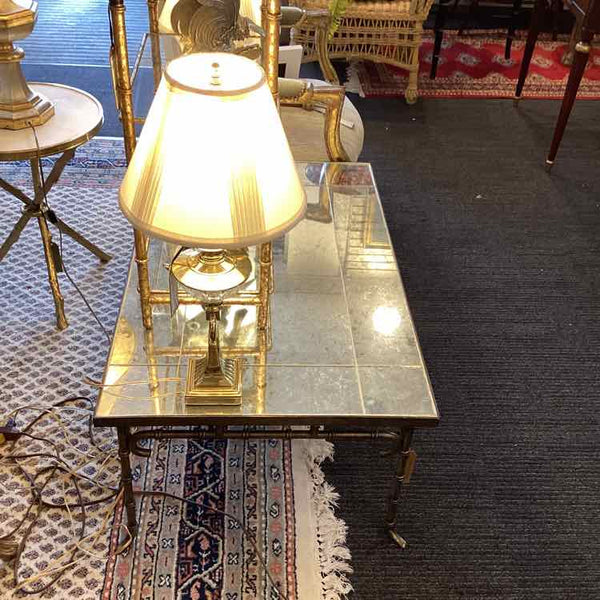 Brass And Mirrored Glass Coffee Table