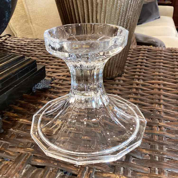 Glass Candlestick With Facete Design