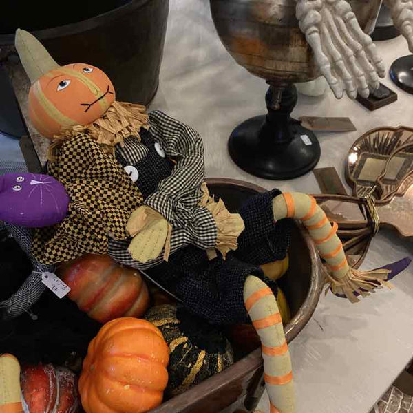 Cloth Pumpkin Boy With Cat