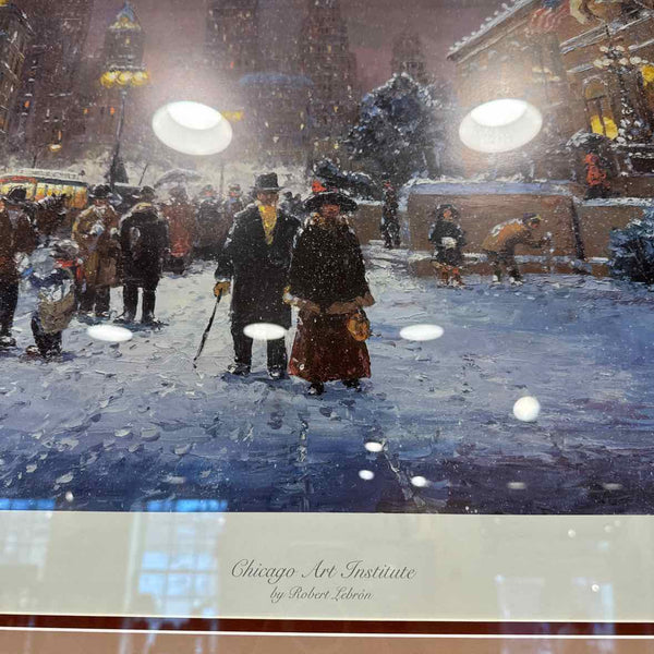 Chicago Art Institute Winter Scene Print