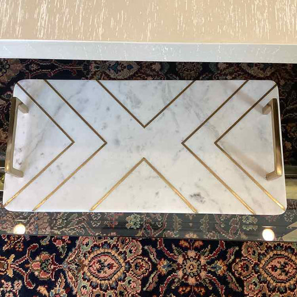 Marble & Gold Tray with Handles