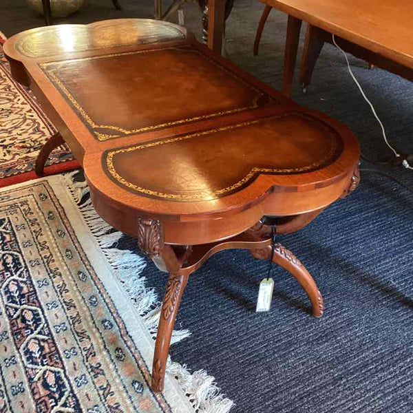 Mahogany Coffee Table With Leather Top