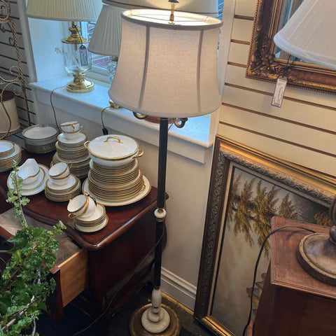Antique Brass And Marble Floor Lamp