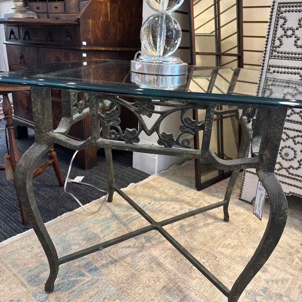 Iron And Glass Top Table