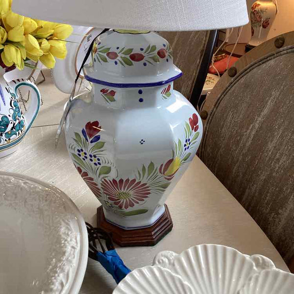 Quimper Pottery Lamp with Briton Man and Shade