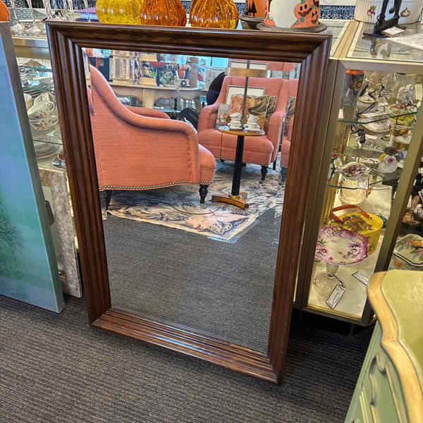 Wood Framed Beveled Mirror