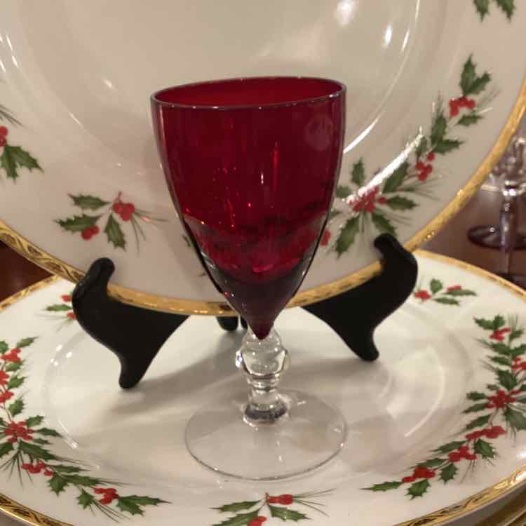 8 Ruby Red Cordial Glasses