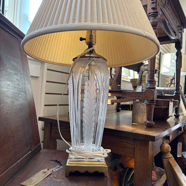 Tall Gold & Glass Lamp