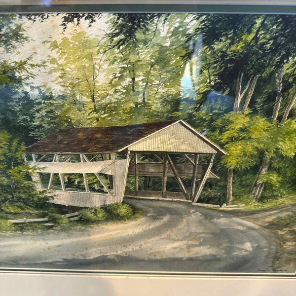 "Rock Mill Covered Bridge" Watercolor By James Werline