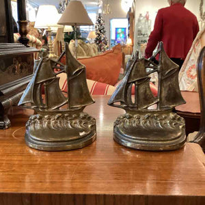 Pair of Brass Ship Bookends