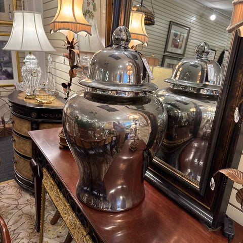 Silver Ginger Jar w/Lid