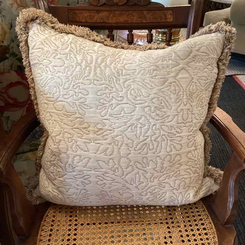 Tan Pillow w/Fringe (Down)